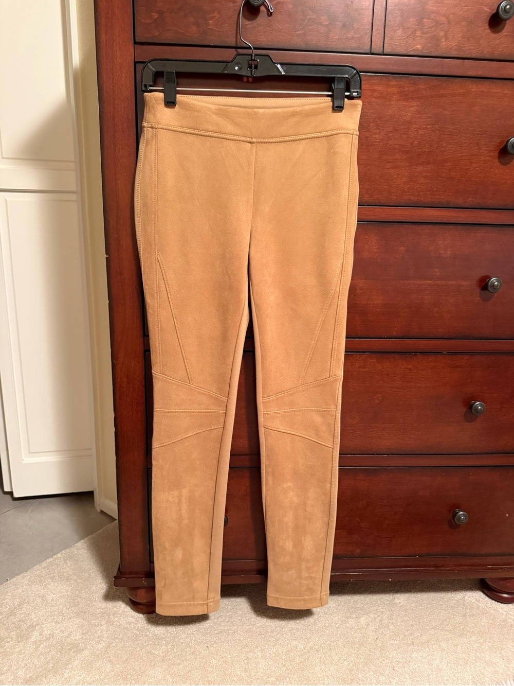 White House Black Market Camel Suede-Look Skinny Pants/Leggings